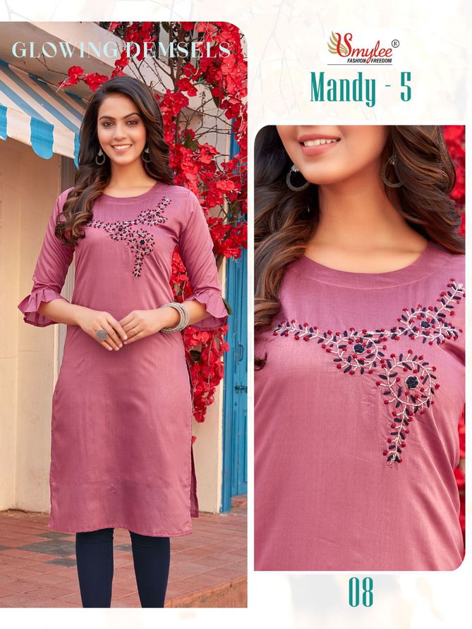 Smylee Mandy 5 Stylish Designer Ethnic Wear Heavy Silk Designer Kurti Collection